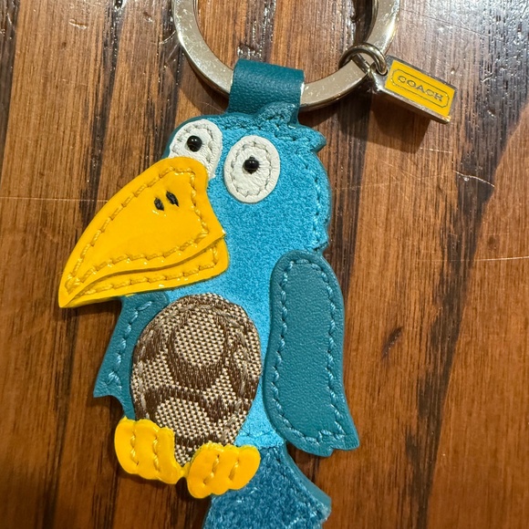 Coach Leather Toucan Key Fob/ Bag Charm - Picture 1 of 3